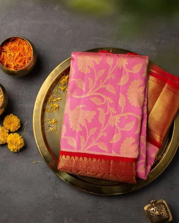 Pink_Embellished_Banarasi_Jacquard_Saree_(Pink)